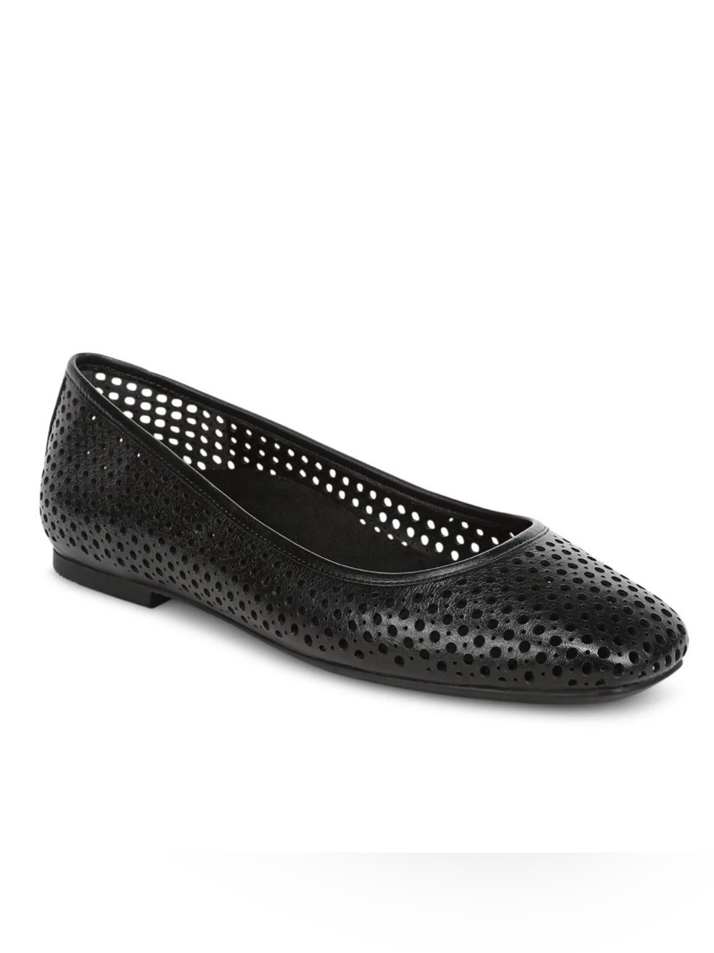 Vionic Orinda Perf Square Toe Ballet Flats in black - NWT